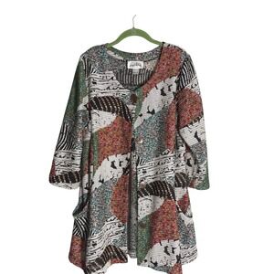 Joseph Ribkoff Open Weave Artsy Knit Jacket w‎ pockets NWOT sz 12